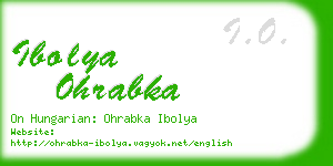 ibolya ohrabka business card